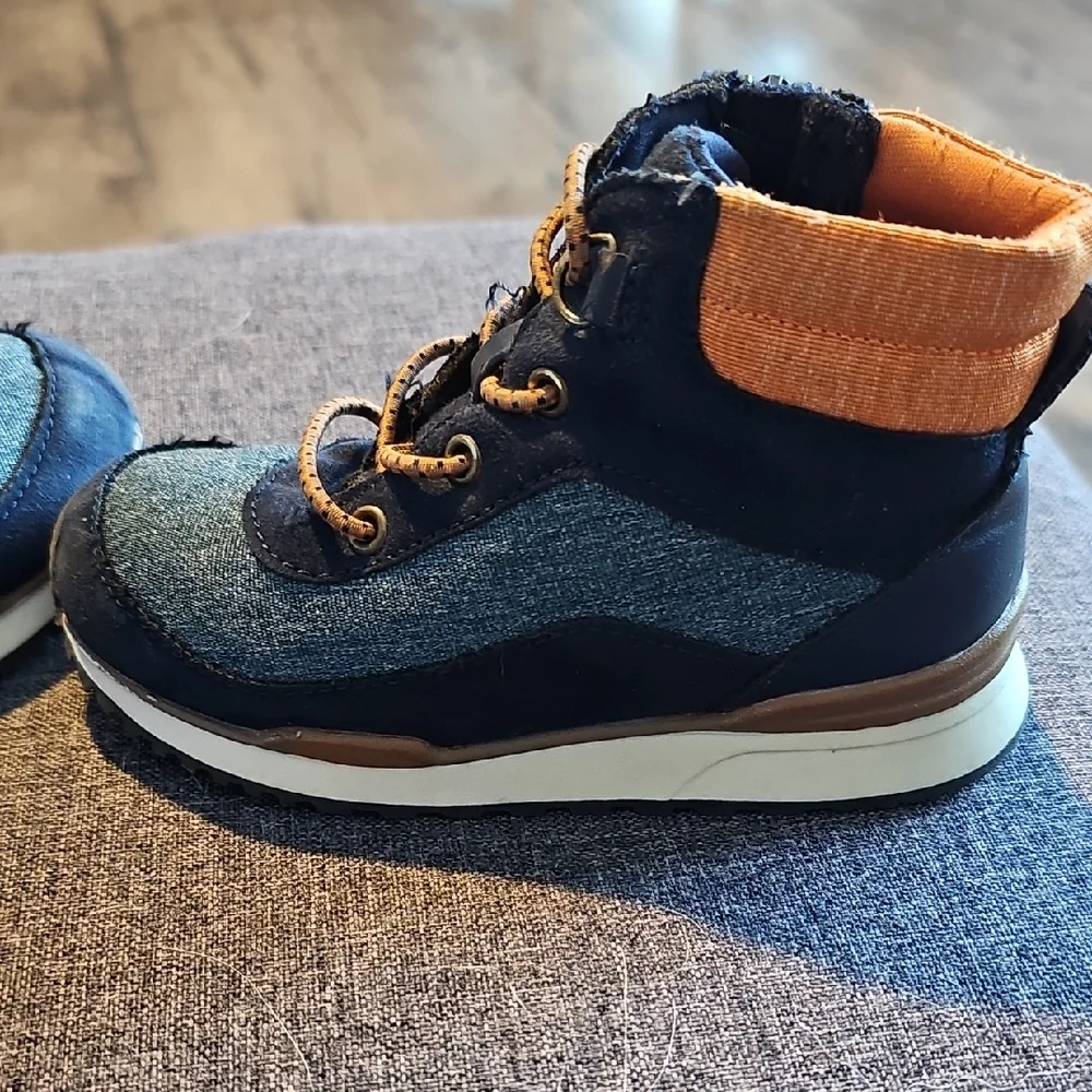 Old Navy Kids Boots slip On Zippers Size 9 Blue Brown Toddler Kids Outdoor